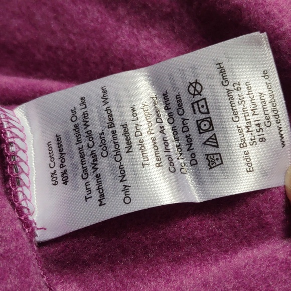 NWT Eddie Bauer Size Large WR Camp Fleece Hoodie Wrap Magenta - Picture 16 of 16